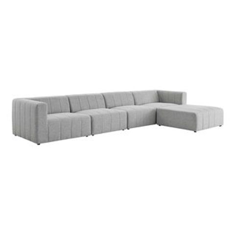 Bartlett Upholstered Fabric 5-Piece Sectional Sofa Light Gray ... for Integrating Bhutan Sofa Light Gray into Your Interior Design Palette